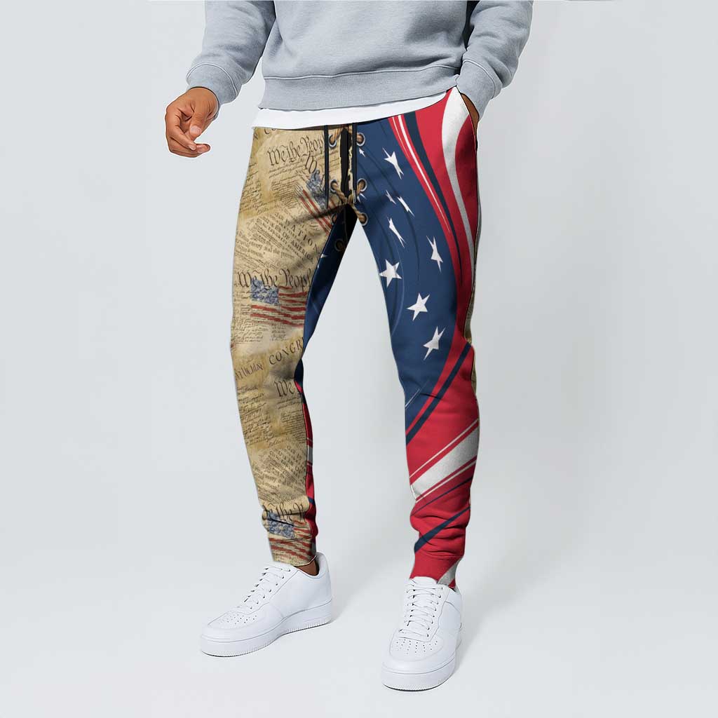 USA Eagle Statue of Liberty Jogger Pants American Patriotic Spirit - Wonder Print Shop