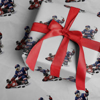 USA Eagle Vs Canada Loon Rivalry Graphic Wrapping Paper Roll Funny Sports Fan Ice Hockey Game Day Supporter