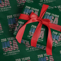 USA Flag 250 Years of Freedom Wrapping Paper Roll Vintage Patriotic 1776 to 2026 Semiquincentennial - Wonder Print Shop