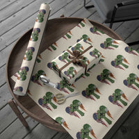 USA Flag Celtic Cross Irish American Wrapping Paper Roll St Patricks Day Gift