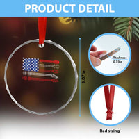 USA Flag Guitar Player Crystal Glass Ornament 4th of July Musician Guitarist - Wonder Print Shop