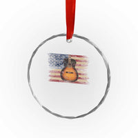 USA Flag Guitar Player Crystal Glass Ornament Retro 4th of July Musician Guitarist - Wonder Print Shop