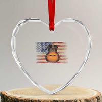 USA Flag Guitar Player Heart Crystal Glass Ornament Retro 4th of July Musician Guitarist - Wonder Print Shop