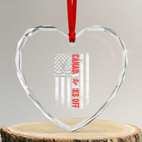 USA Flag Hockey Heart Crystal Glass Ornament Funny Canada Sucks US EH American Flag - Wonder Print Shop