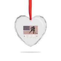 USA Flag Hockey Heart Crystal Glass Ornament Patriotic Ice Hockey Player Retro Vintage - Wonder Print Shop
