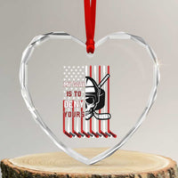 USA Flag Hockey Heart Crystal Glass Ornament Skull Player My Goal Is To Deny Yours - Wonder Print Shop