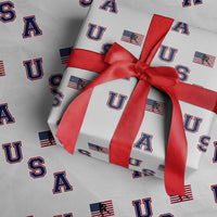 USA Flag Hockey Wrapping Paper Roll Patriotic Ice Hockey Team Fan Vintage Throwback - Wonder Print Shop