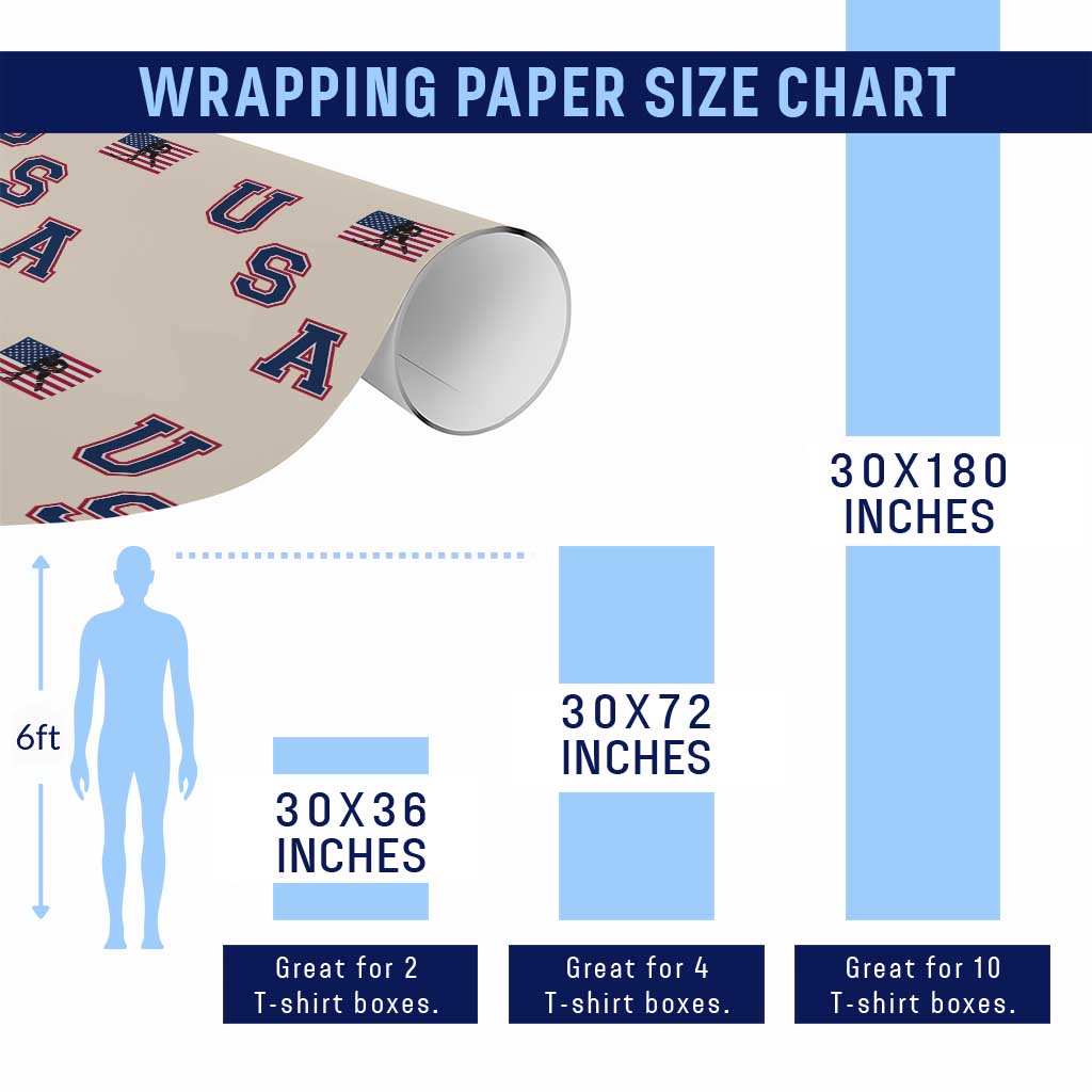 USA Flag Hockey Wrapping Paper Roll Patriotic Ice Hockey Team Fan Vintage Throwback - Wonder Print Shop