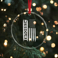 USA Flag Missouri State Pride Crystal Glass Ornament Missourian Pride