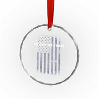 USA Flag Religious Quote Crystal Glass Ornament In God We Trust American Patriotic Faith 4th of July Cross