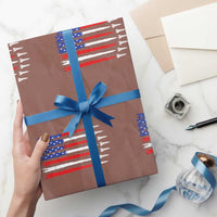 USA Flag Rocket Wrapping Paper Roll Patriotic Space Red White Blue 4th of July - Wonder Print Shop
