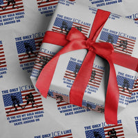 USA Gold Medal Hockey Patriotic American Flag Wrapping Paper Roll The Only Ice I Like Champions