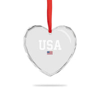 USA Heart Crystal Glass Ornament Patriotic American Flag - Wonder Print Shop