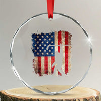USA Hockey Bigfoot Crystal Glass Ornament Patriotic Sasquatch American Flag 4th of July