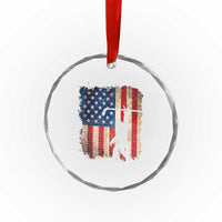 USA Hockey Bigfoot Crystal Glass Ornament Patriotic Sasquatch American Flag 4th of July