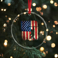 USA Hockey Bigfoot Crystal Glass Ornament Patriotic Sasquatch American Flag 4th of July