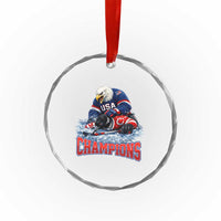 USA Ice Hockey Crystal Glass Ornament Eagle Dominates Canada 2026 Hockey Champions