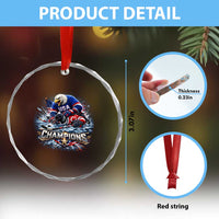 USA Ice Hockey Crystal Glass Ornament Eagle Dominates Canada 2026 Hockey Champions Graphic