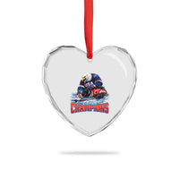 USA Ice Hockey Heart Crystal Glass Ornament Eagle Dominates Canada 2026 Hockey Champions