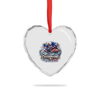 USA Ice Hockey Heart Crystal Glass Ornament Eagle Dominates Canada 2026 Hockey Champions Graphic