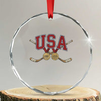 USA Ice Hockey Pride 1980 to 2026 Legacy Crystal Glass Ornament Patriotic American Champions