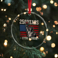 USA Independence 250th Anniversary Crystal Glass Ornament Patriotic Lady Liberty American Flag 250 Years 1776 2026