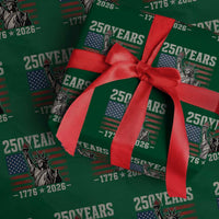 USA Independence 250th Anniversary Wrapping Paper Roll Patriotic Lady Liberty American Flag 250 Years 1776 2026