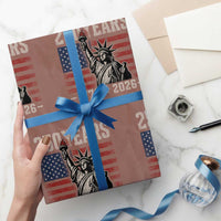 USA Independence 250th Anniversary Wrapping Paper Roll Patriotic Lady Liberty American Flag 250 Years 1776 2026