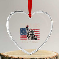 USA Independence 250th Anniversary Heart Crystal Glass Ornament Patriotic Lady Liberty American Flag 250 Years 1776 2026