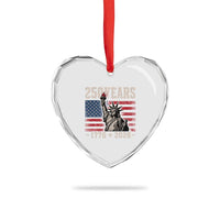 USA Independence 250th Anniversary Heart Crystal Glass Ornament Patriotic Lady Liberty American Flag 250 Years 1776 2026