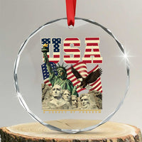USA Legacy of Freedom Crystal Glass Ornament Patriotic Statue of Liberty Bald Eagle Mount Rushmore Graphic - Wonder Print Shop
