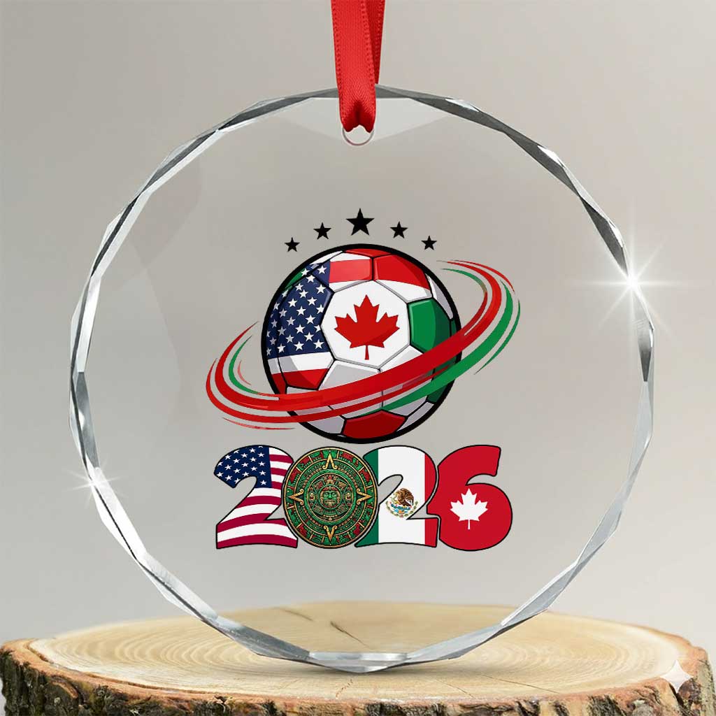 USA Mexico Canada Crystal Glass Ornament 2026 Football Fan Gift