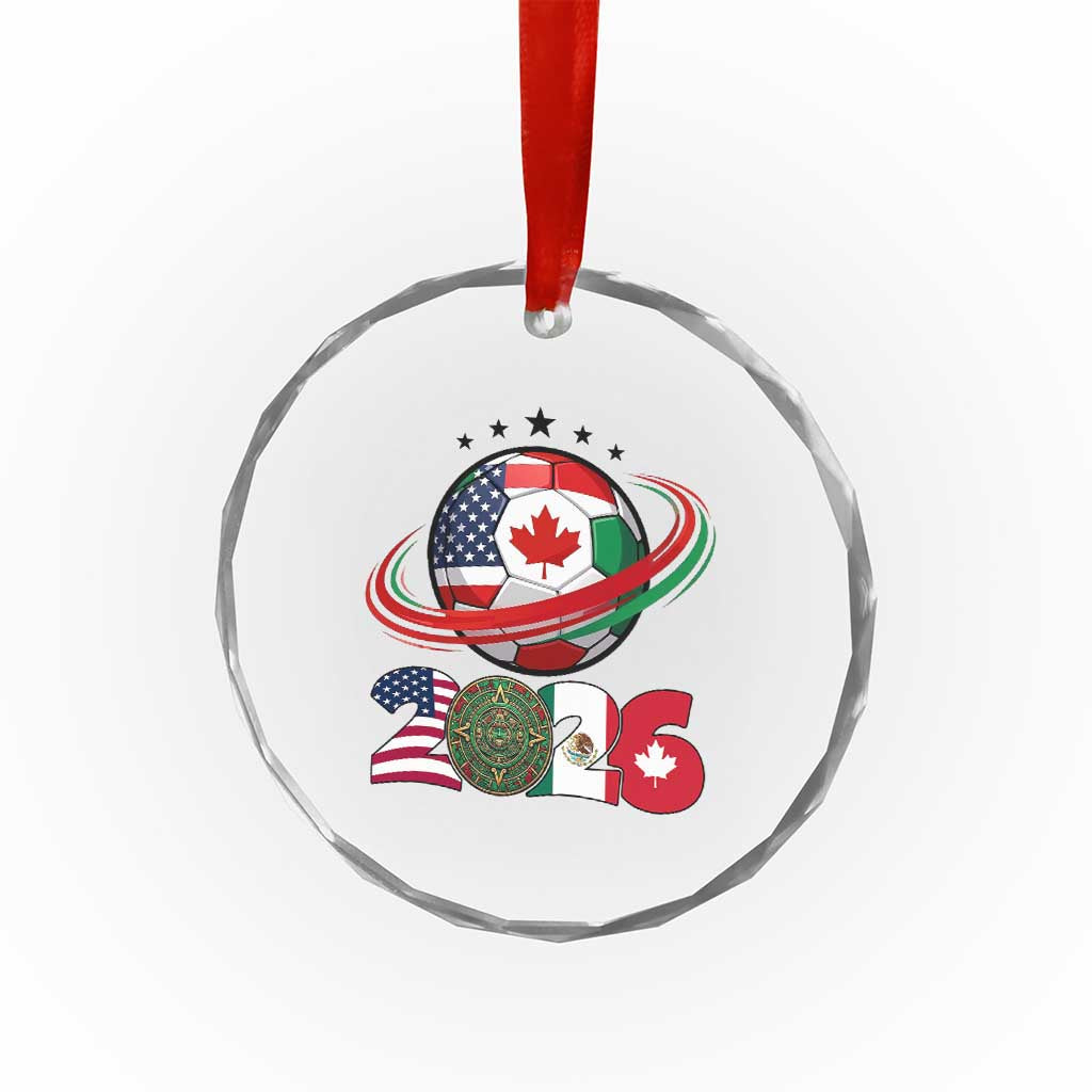 USA Mexico Canada Crystal Glass Ornament 2026 Football Fan Gift