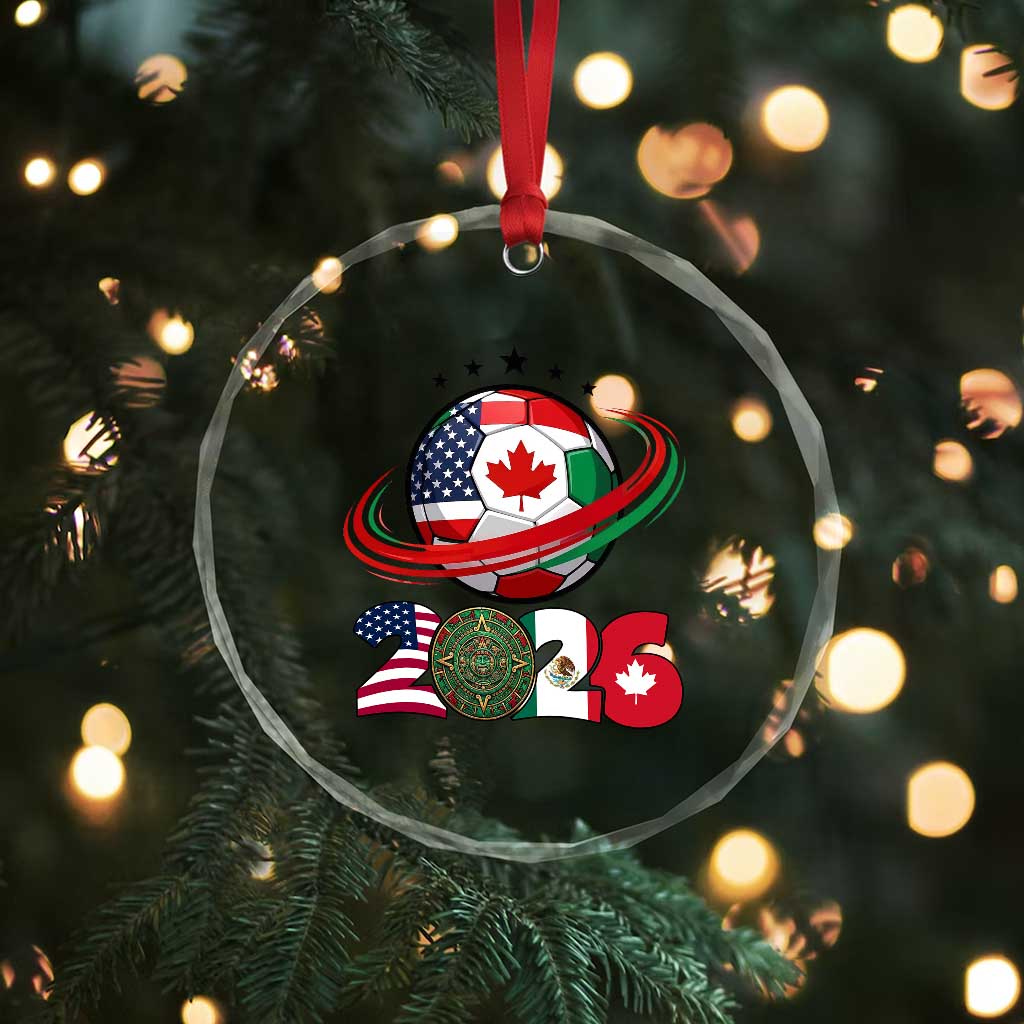 USA Mexico Canada Crystal Glass Ornament 2026 Football Fan Gift