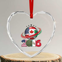 USA Mexico Canada Heart Crystal Glass Ornament 2026 Football Fan Gift