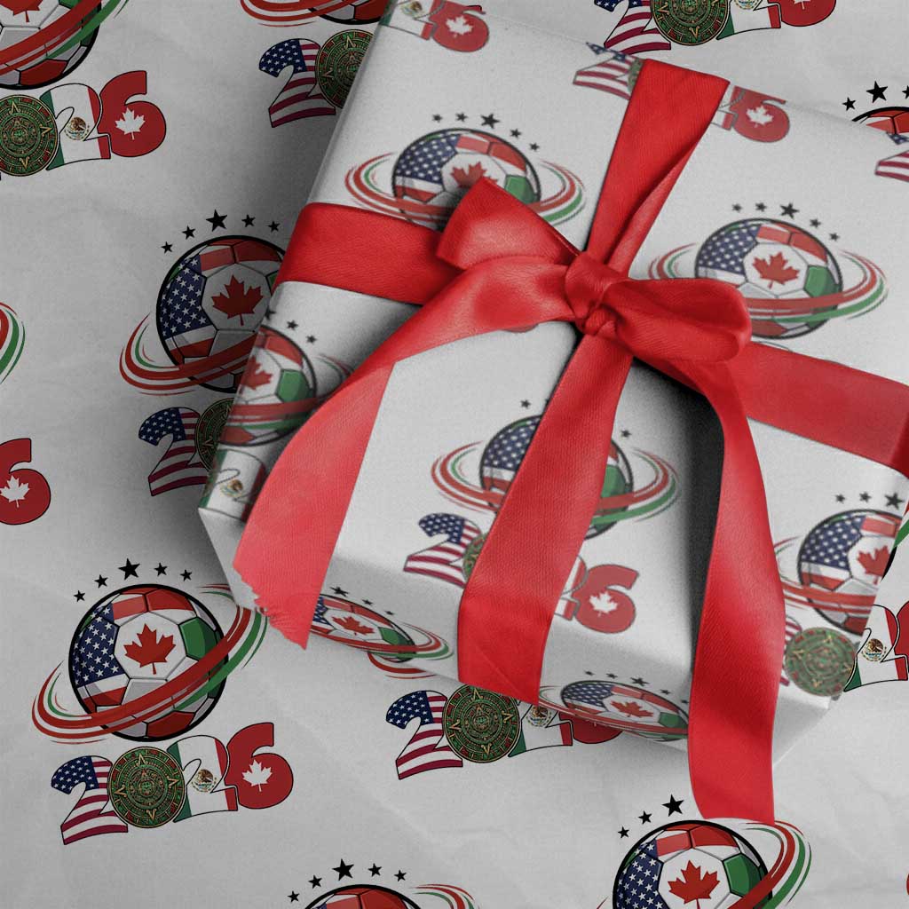 USA Mexico Canada Wrapping Paper Roll 2026 Football Fan Gift