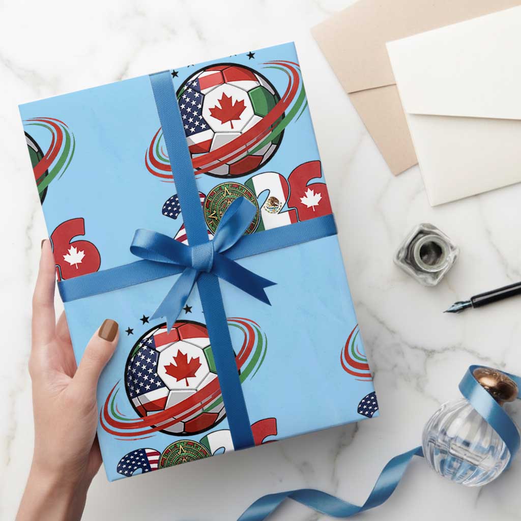 USA Mexico Canada Wrapping Paper Roll 2026 Football Fan Gift