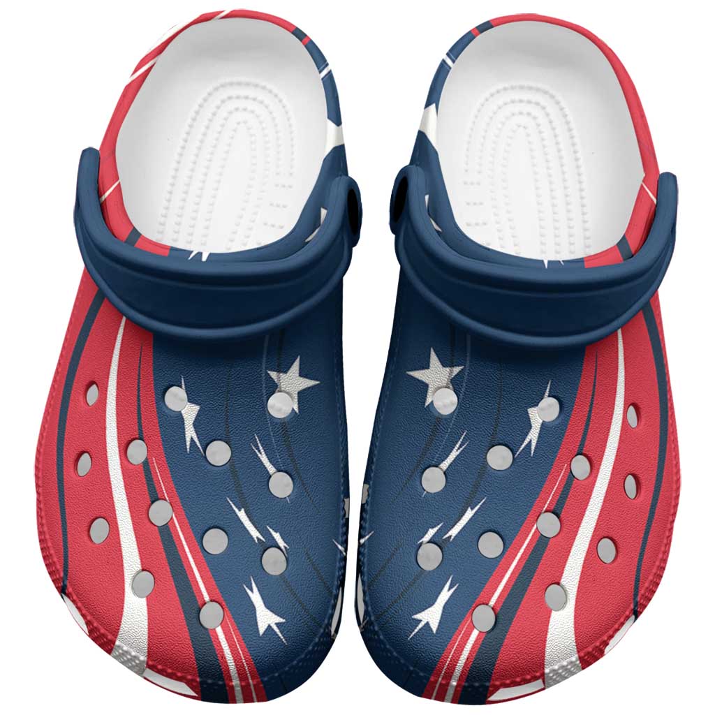 USA Patriotic Clogs Shoes Heritage Palette Flag-Inspired - Wonder Print Shop