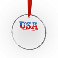 USA Patriotic Crystal Glass Ornament Red White Blue Stars - Wonder Print Shop