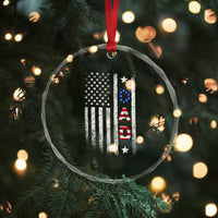 USA Patriotic Dad Crystal Glass Ornament Father's Day American Flag 4th of July