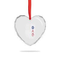 USA Patriotic Dad Heart Crystal Glass Ornament Father's Day American Flag 4th of July