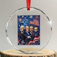 USA Presidents Mount Rushmore Crystal Glass Ornament Starry Night Inspired Art