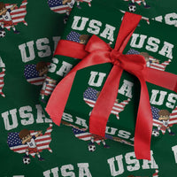 USA Soccer Dabbing Boy American Flag Fan Wrapping Paper Roll
