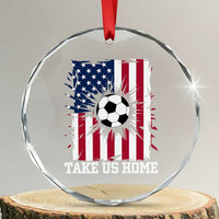 USA Soccer Game Day Crystal Glass Ornament Take Us Home