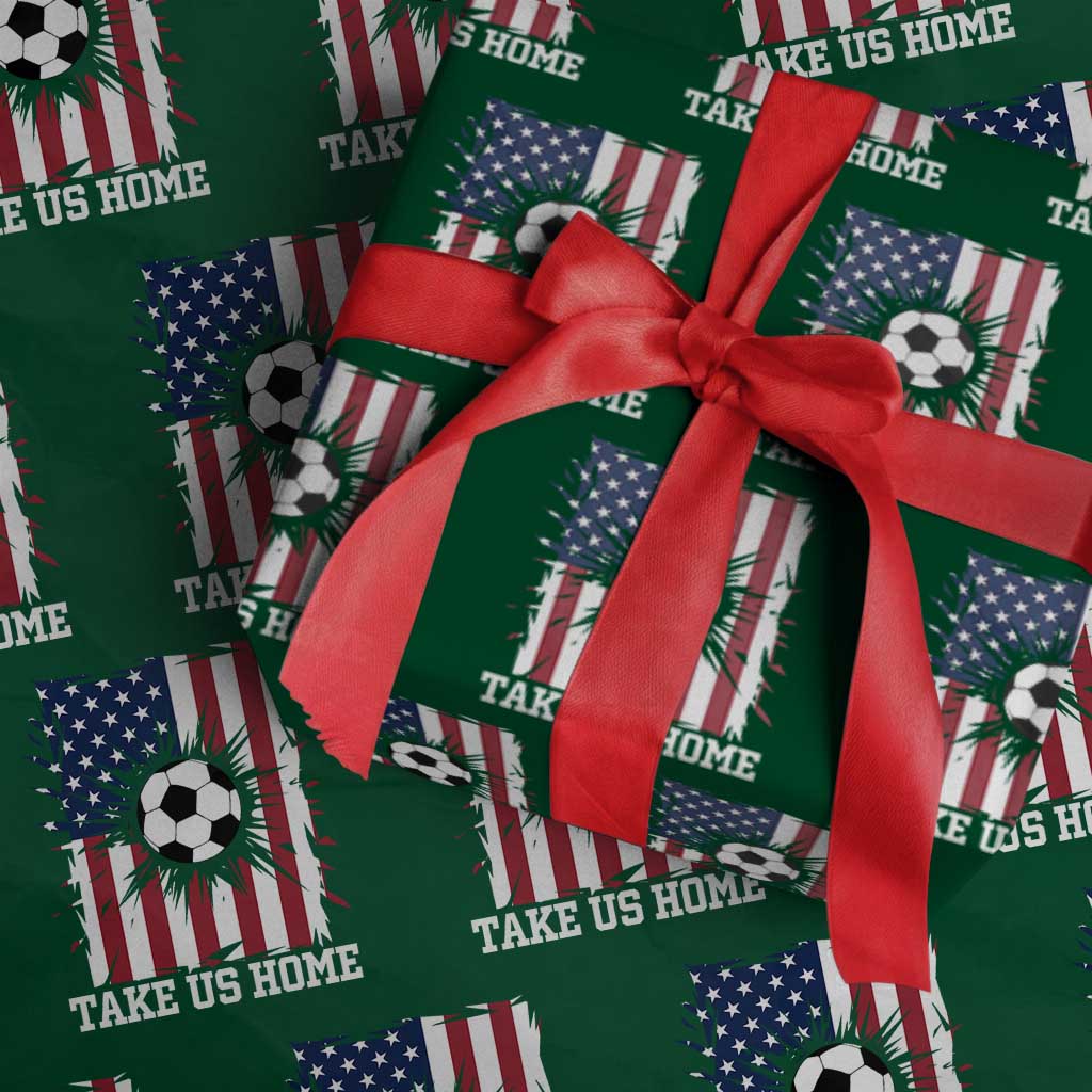 USA Soccer Game Day Wrapping Paper Roll Take Us Home