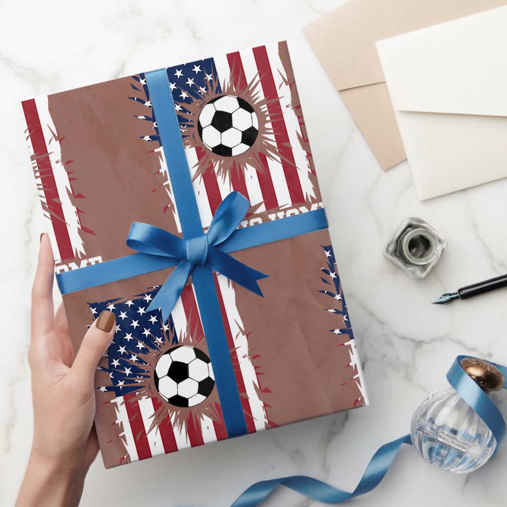 USA Soccer Game Day Wrapping Paper Roll Take Us Home