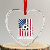 USA Soccer Game Day Heart Crystal Glass Ornament Take Us Home
