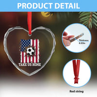 USA Soccer Game Day Heart Crystal Glass Ornament Take Us Home