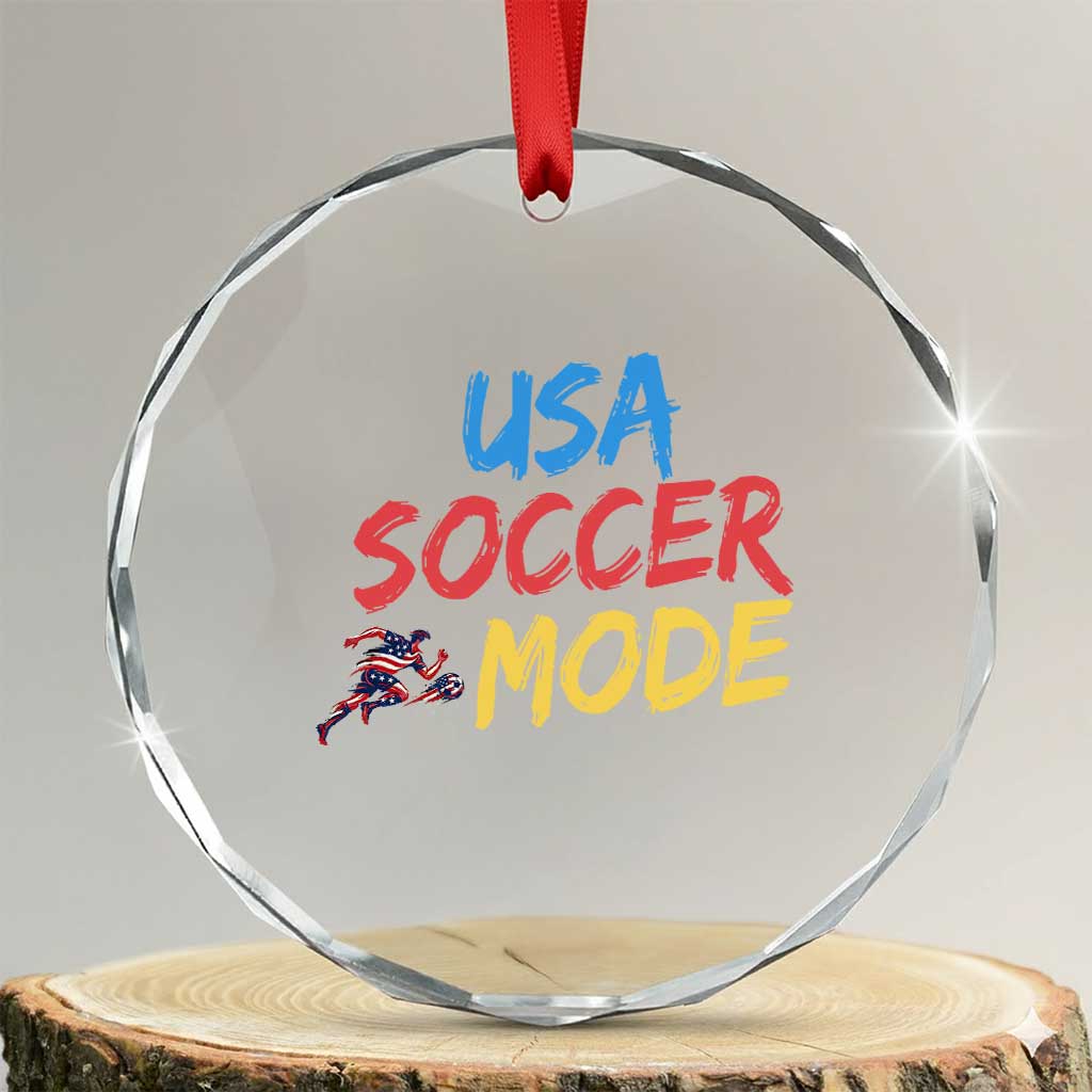 USA Soccer Mode Crystal Glass Ornament United States Team Pride