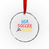 USA Soccer Mode Crystal Glass Ornament United States Team Pride